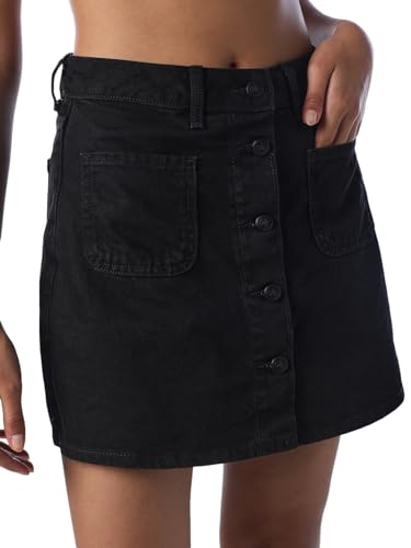 ONLY Women's Solid Regular Fit Black Skorts