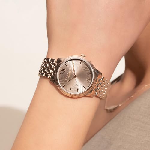 Olivia Burton Classic Swirl Qtz Basic Mushroom Round Dial Women's Watch|Ionic Plated Rose Gold Steel Material|Rose Gold Color Band - 24000131