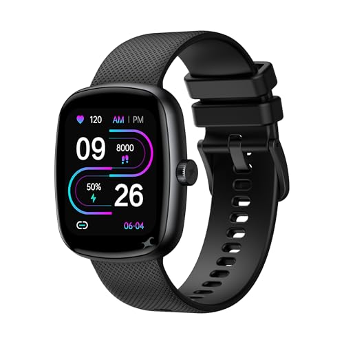 Fastrack Jupiter S3 Smartwatch with 1.83” TFT 2.5D Display, Push Button & Rotary Crown,BT Calling,HRM, SpO2 & Sleep Tracking,Multiple Menu Styles,IP68,24/7 Health Suite,Up to 5 Days Battery - Black