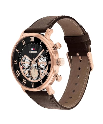 Tommy Hilfiger Multifunction Black dial Leather Strap Watch for Men-1710566
