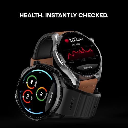 Noise Newly Launched Halo 3 Smart Watch with 1.43” AMOLED Display, 1000 NITS Brightness, Premium Metal Design, Powered by AI Pro, AI Transcription, Morning Briefs, 7-Day Battery (Elite Black)