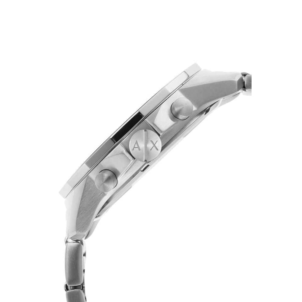 Armani Exchange Men Stainless Steel Silver Chronograph Watch Ax1720, Dial-Color:Black, Band Color:Silver