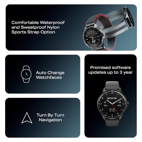 boAt Valour Watch 1 GPS, Advanced X2 Chip,6-Axis Motion 360° Tracking Sensor,15 Days Battery, 1.43" AMOLED Display w/Gorilla Glass, AI Based Auto Gym, GPS, Smart Watches for Men & Women (Fusion Grey)