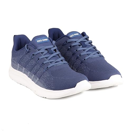 Red Chief Men Sport Running Shoes | Breathable Flynet Lace-Up | Grey Low Ankle (R1743)