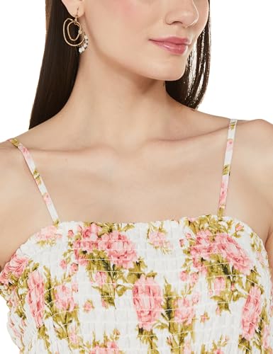 BIBA Women Printed Tired_Dress Mix and Match(Casual DRESSES2478_Off White_42)