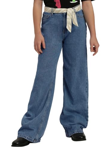 VERO MODA Girl Mid Rise Wide Leg Blue Jeans