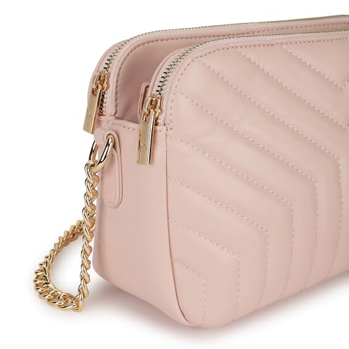 Fastrack Pastel Quilt Sling Bag for Women | Lightweight Quilted Crossbody with 3 Zippered Compartments, Detachable Strap and Soft-Tone Hardware | Stylish Everyday Sling for Casual Outings and College