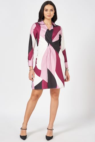 Annabelle by Pantaloons Women's Polyester Classic Above The Knee Dress (110156394003_Maroon