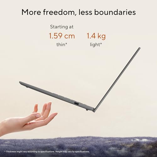 ASUS Vivobook S14,Smartchoice,AMD Ryzen AI 5 330,16GB RAM,512GB SSD,OLED,14",Win11,Office24,M365 Basic (1Yr),Matte Gray,1.4Kg,M3407KA-SF044WS,50 Tops,Metallic Design Laptop,Next-Gen AI Laptop,Copilot+