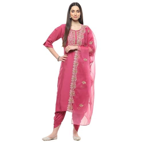 BIBA Women FABRIC(RTSRS8079_PINK_FREE)