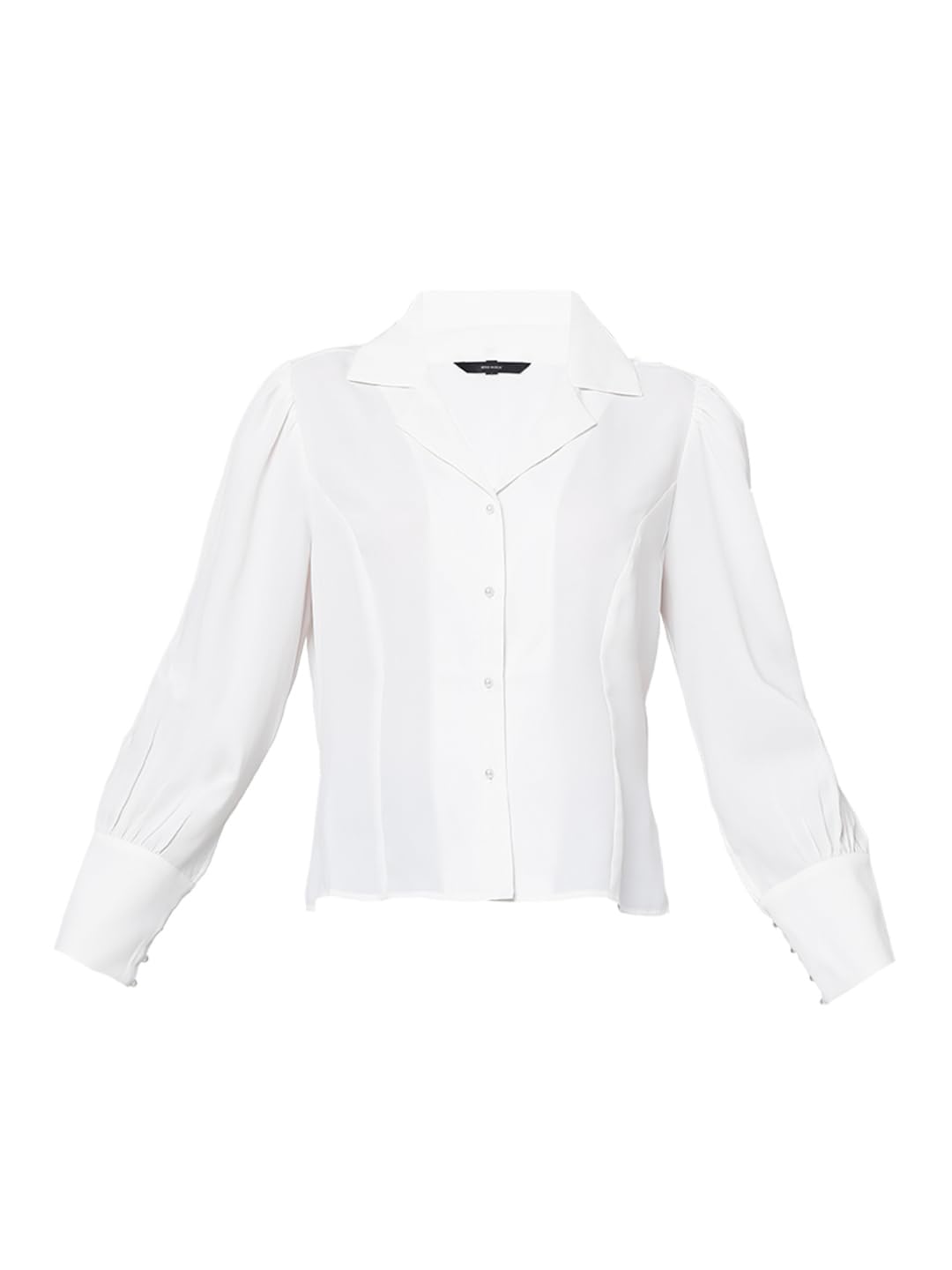 VERO MODA Women Solid White Polyester Regular Fit Shirt