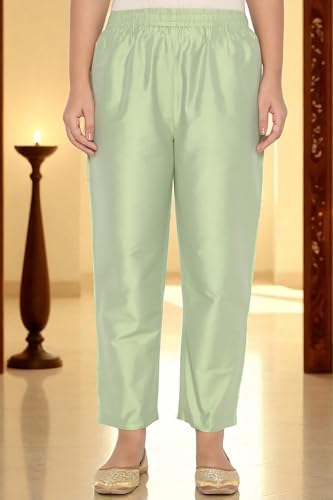 W for Woman Mint Green Printed Jacquard A-line Kurta, Straight Pant and Dupatta Set (Size: M)-WS13230-126423