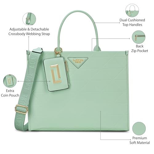 Lavie Luxe Women's Mona26 Medium Box Satchel Bag | Satchel Handbag for Work | Ladies Purse | Stylish Shoulder Bag | Gift for Women