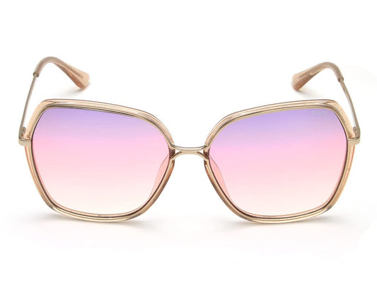 IDEE 100% UV protected sunglasses for Women | Size- Large | Shape- Butterfly | Model- IDS2767C2SG (Shiny Light Gold-Shiny Crystal Light Brown With Glitter)