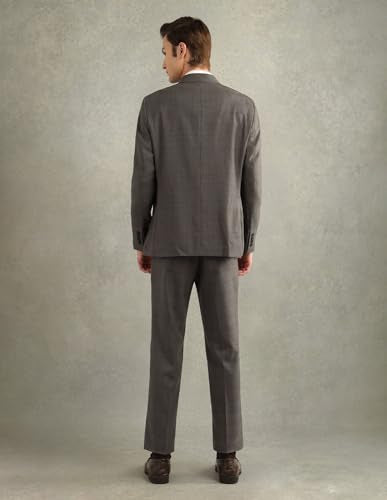 Arrow Men's Checked Tailored Fit Dobby Suit Brown