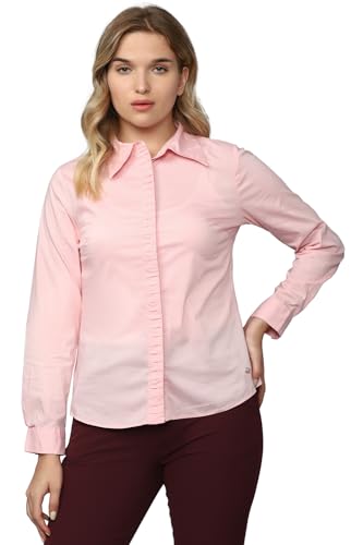 Allen Solly Women Pink Solid Long Sleeves Shirt