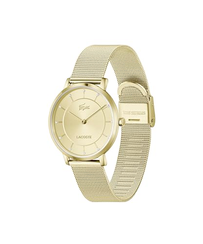 Lacoste Crocorigin Qtz Basic Slim Gold Round Dial Women's Watch- 2001474