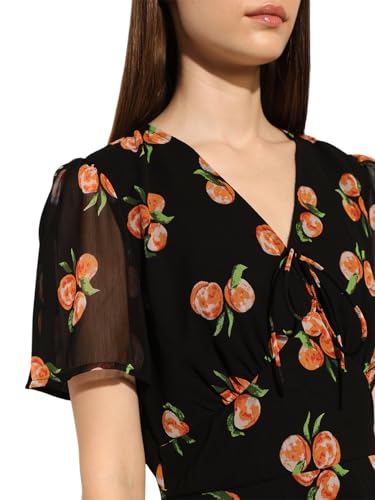 ONLY Women's Graphic Fit and Flare Black Dress