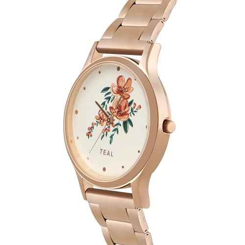 TEAL BY CHUMBAK Round Dial Analog Hand Watch for Women, Gifts for Women/Girls/Ladies, Stylish Fashion Watch for Casual/Work