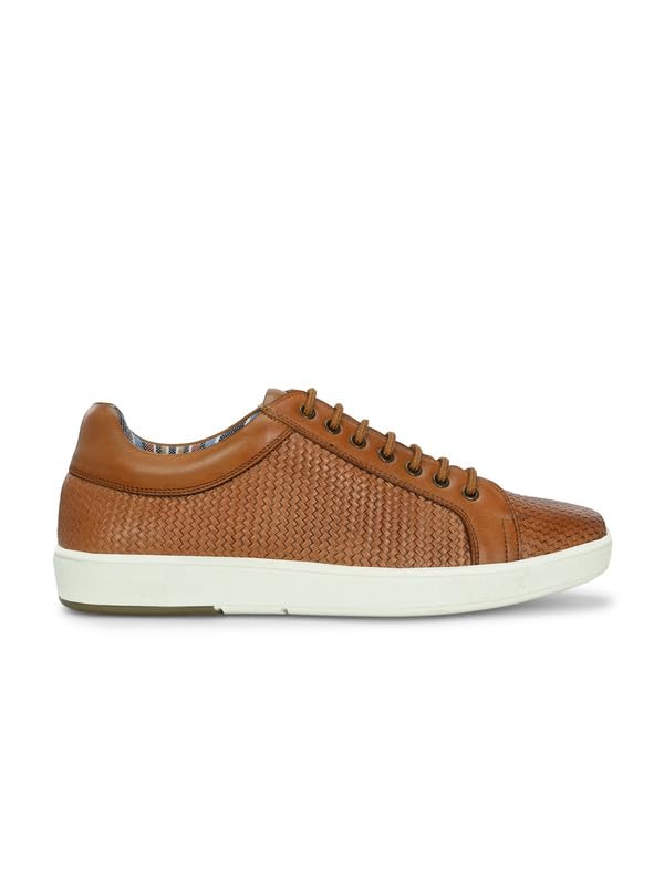HITZ Men's Tan Leather Lace-Up Sneaker - UK 7