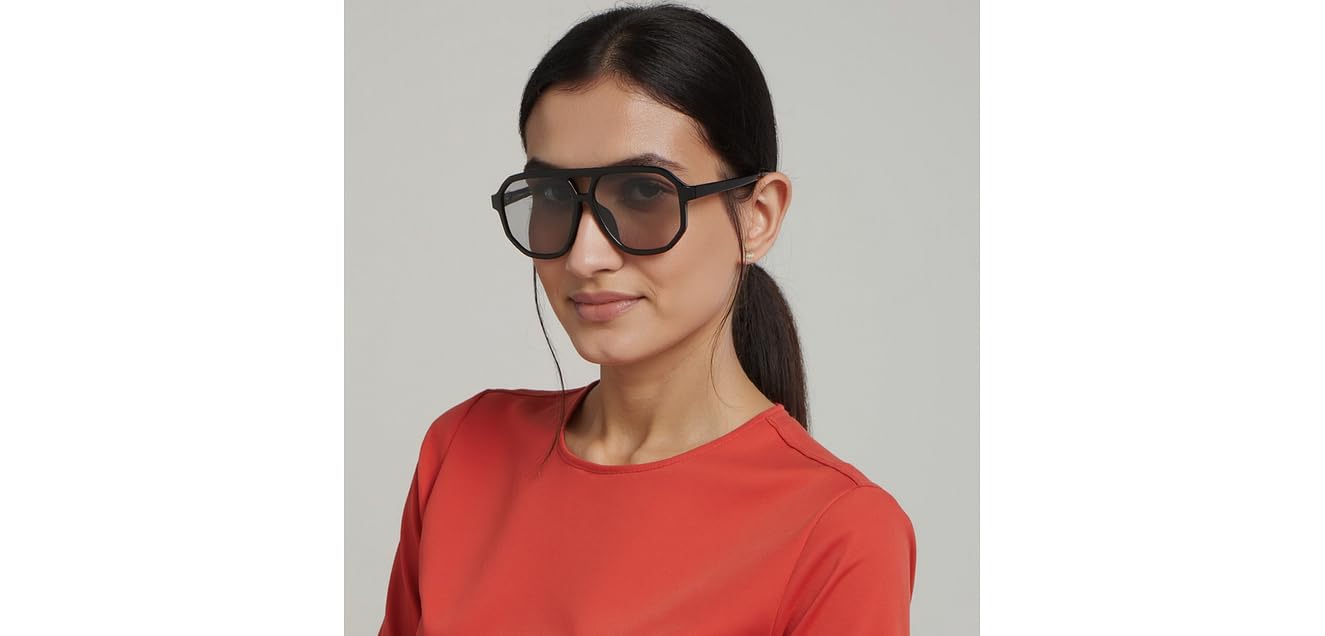 Vincent Chase by Lenskart | Light Grey Hexagonal Stylish Sunglasses | UV Protected | For Men & Women | Large | VC S13833