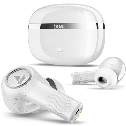 boAt Nirvana Ion ANC, Active Noise Cancellation(~32dB), 120Hrs Battery, App Support, Crystal Bionic Sound, 4Mics ENx, v5.3 Bluetooth Earbuds, TWS Ear Buds Wireless Earphones with mic (Quartz White)