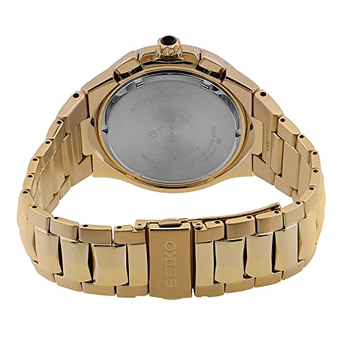 Seiko Analogue Men's Stainless Steel Watch (Black Dial Yellow Colored Strap)