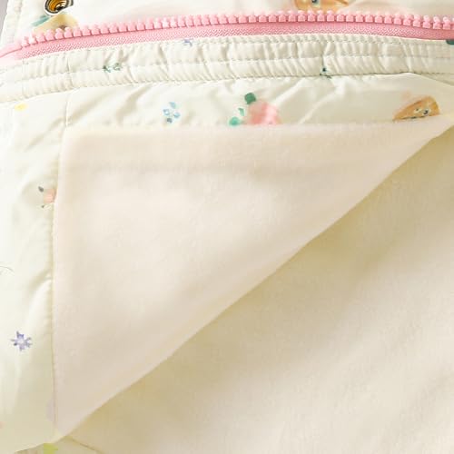 Hopscotch Girls Full Sleeves Beige Floral Bow Applique Long Coat For Ages(4-5 Years)