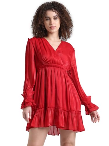 ONLY Red Fit & Flare Dress