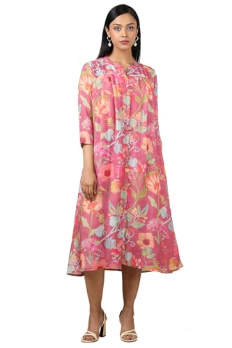 Soch Womens Onion Pink Muslin Botanical Dress