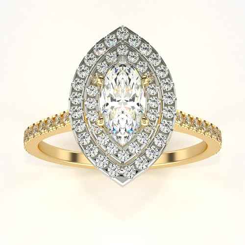 VALANOVA Hallmarked 14K Gold & Certified Lab Grown Diamond 0.87cts | Ring For Women's/Girls | Stylish & Elegant | VGR0467M | Ring Size: 13