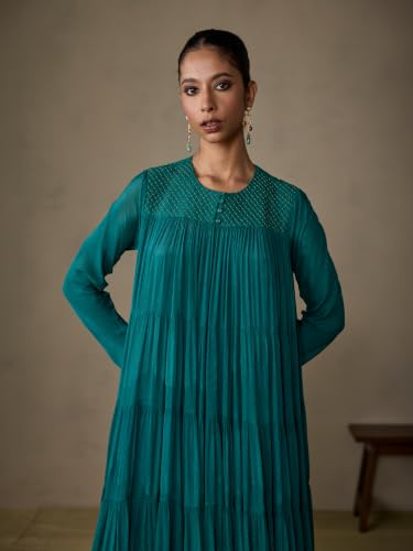 Ritu Kumar Ahram Teal Long Dress