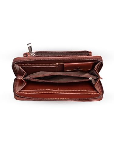 ZOUK Women's Vegan Leather and Jute Handmade Wallets with Mobile Phone Pocket (Multicolour)