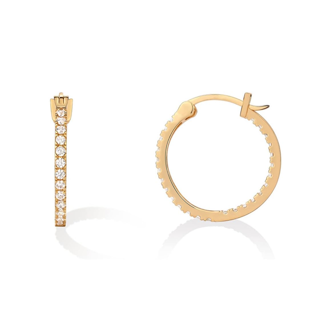 Aaishwarya 14K Gold Plated Zircon Hoop Earrings | Waterproof Anti-Tarnish Jewelry for Women and Girls | Lightweight Daily Wear Hoops | Minimal Statement Earrings | Gift for Her