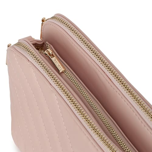 Fastrack Pastel Quilt Sling Bag for Women | Lightweight Quilted Crossbody with 3 Zippered Compartments, Detachable Strap and Soft-Tone Hardware | Stylish Everyday Sling for Casual Outings and College