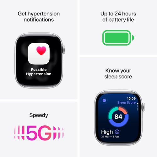 Apple Watch Series 11 GPS + Cellular 42mm Natural Titanium Case with Stone Grey Sport Band - M/L