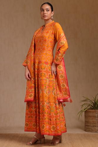 Soch Women's Silk Blend Salwar Suit (EWS5CD21399_Orange