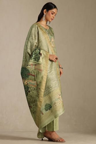 Soch Women's Art Silk Kurta Suit Set (CWA5CD22248_Sap Green