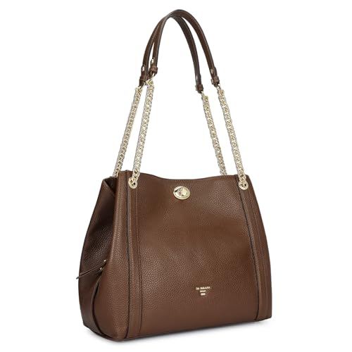 Da Milano Leather Shoulder Bag for Women - Brown (00846OL)