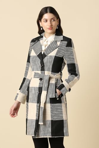Women Beige Check Casual Jacket
