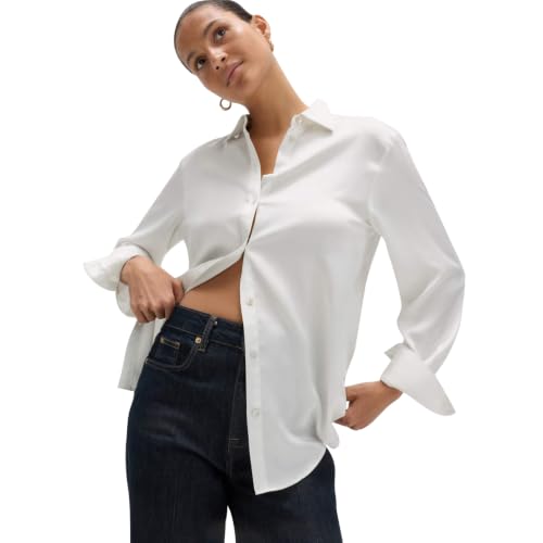 Marks & Spencer Satin Collared Regular Fit Shirt White