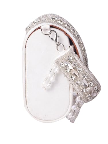 SWISNI Mini Crystal flap bag With Detachable Strap (White)