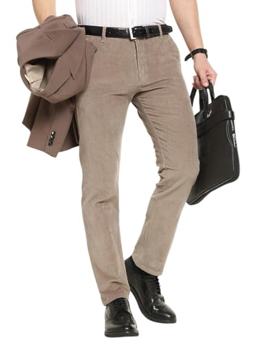 Hancock Men Cotton Solid Slim Fit Trousers Beige Size 30, Machine Washable Easy Care Fabric, Durable Fabric with a Tailored Finish, Classic Silhouette with Modern Comfort