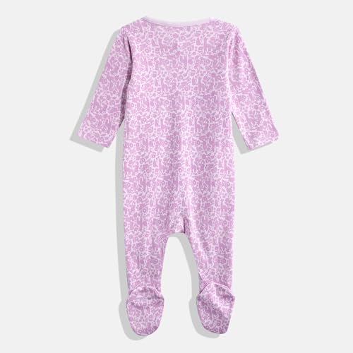Mothercare Girls Printed Full Sleeves Sleepsuit - Purple