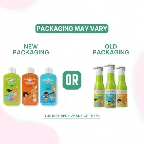 Mishmash Naturals Kids Total Care Combo (4-in-1) | Gentle Body Wash, Shampoo, Body Lotion & Body Oil | 100% Vegan | for All Skin Types | Age 3+ (200 ml x 3, 100 ml x 1)