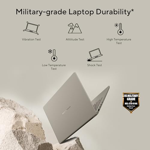 ASUS Zenbook A14, Snapdragon X Processor,(Qualcomm Adreno iGPU/16GB RAM/512GB SSD/Windows 11 Home/MS Office 365 Basic (1Year)*/14" FHD+ OLED/AI PC/Zabriskie Beige/0.98 kg),UX3407QA-QD258WS