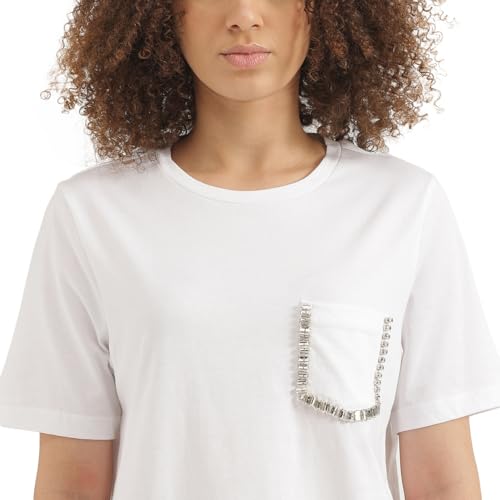 United Colors of Benetton Round Neck Solid Tshirt (Size: L)-25P3099W3F05I101 White
