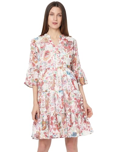 VERO MODA Women's Fit and Flare Multicolor Dress