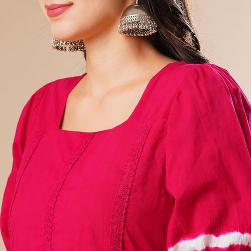 Globus Women Ethnic Dresses (3641639001_Pink_S), Midi, A-Line
