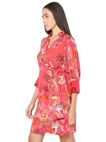 VERO MODA Women's Fit and Flare Red Dress